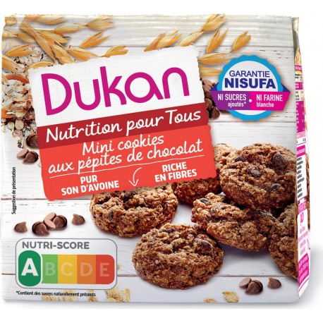 Dukan Cookies aux pépites de chocolat sans sucres ajoutés