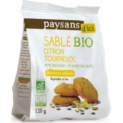 Paysans D Ici Biscuits sablé citron tournesol Bio PAYSANS D'ICI