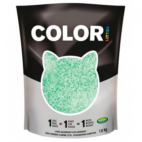 Nullodor Litière Agglomérante Ultra Absorbante Color Vert 1,8Kg (lot de 3)