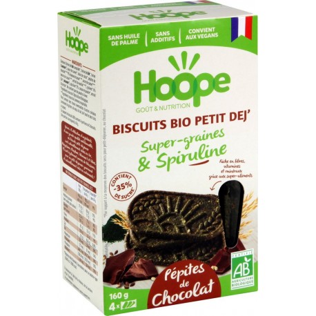 Hoope Biscuits bio spiruline pépites chocolat