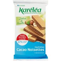 Karelea Biscuits gaufrettes cacao noisette s/sucres ajoutés