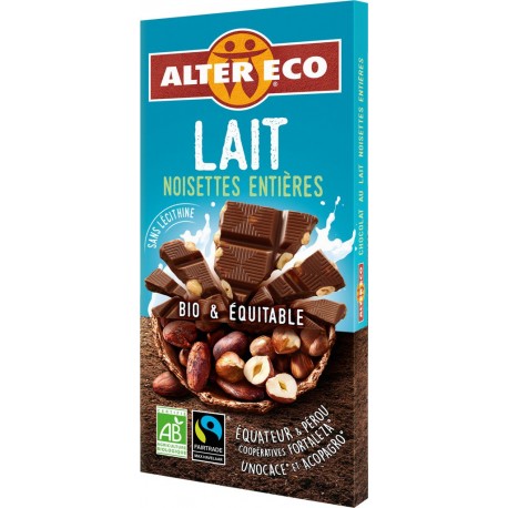 Alter Eco Chocolat bio lait noisettes entières