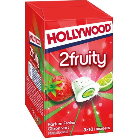 Hollywood Chewing-gum fraise citron vert s/sucres