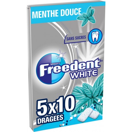 White Freedent Chewing-gum s/ sucres goût menthe douce