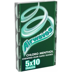 Airwaves Chewing-gum sans sucres Chloro Menthol 5x10 70g