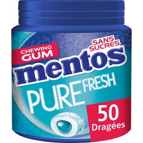 Mentos Chewing-gum Pure Fresh menthol eucalyptus sans sucres 100g