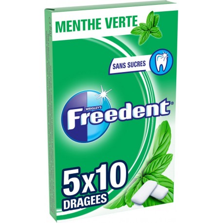 Freedent Chewing-gum s/ sucres goût menthe verte