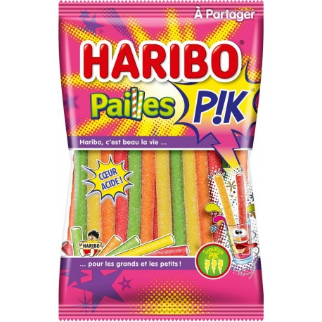 Haribo Bonbons paille pik cœur acide 180g