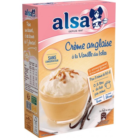 ALSA Préparation dessert crème anglaise vanille x3 300g