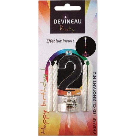 Devineau Bougie chiffre n.2 avec led