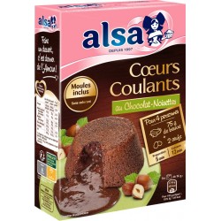 ALSA Préparation gâteau cœur coulant chocolat noisette