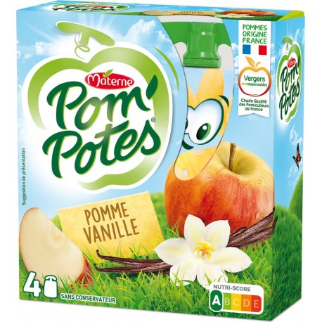 Pom Potes Compotes en gourde pomme vanille POM'POTES