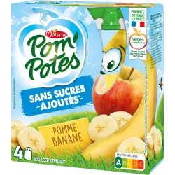 Pom'Potes Compote Pomme Banane sans sucres ajoutés 4x90g