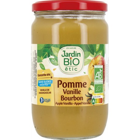 Jardin Bio Logique Compotes pomme vanille Bourbon sans sucres ajoutés JARDIN BIO'LOGIQUE