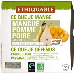 Ethiquable Compotes bio mangue pomme poire