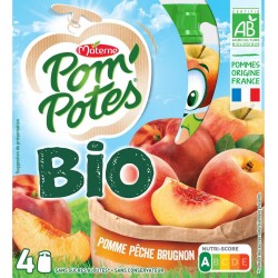 Pom Potes Compotes Bio pomme pêche & brugnon sans sucre ajouté POM'POTES