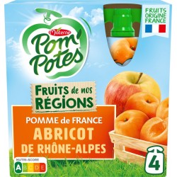 Pom Potes Compotes en gourde pomme abricot POM'POTES x4 90g