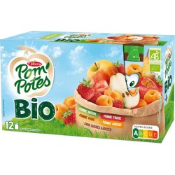 Pom Potes Compotes Bio Multi variétés sans sucres ajoutés POM'POTES x12 90g