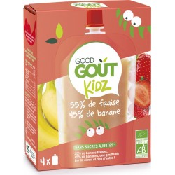 Good Gout Compotes fraise et banane Kid sans sucres ajoutés Bio