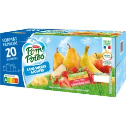 Pom'Potes Compotes en gourde multifruits sans sucres ajoutés 20x90g 1.8Kg