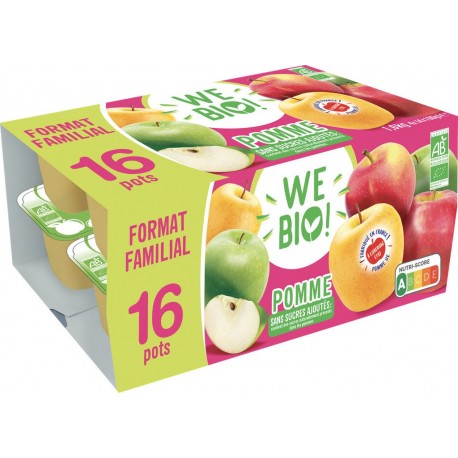 We Bio Compote pomme panaché sans sucre ajoutés Bio