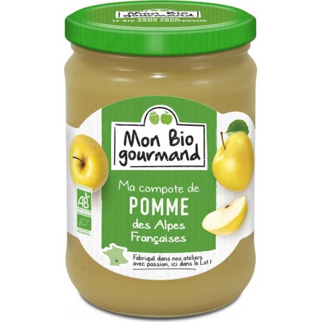 Mon Bio Gourmand Compote Bio de pomme des alpes Françaises