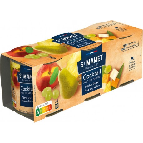 St Mamet Fruits au sirop Cocktail x3 125g