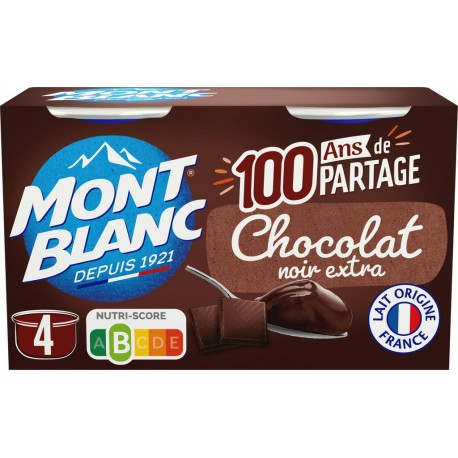 Mont Blanc Crème dessert chocolat extra noir