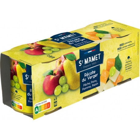 St Mamet Fruits au sirop léger aromatisé 212g