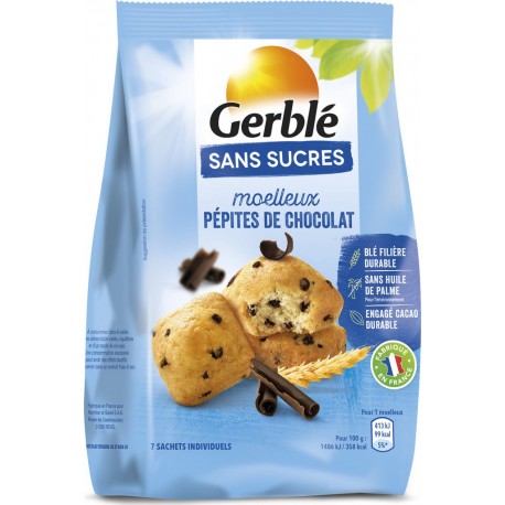 Gerble Moelleux pépites chocolat sans sucres