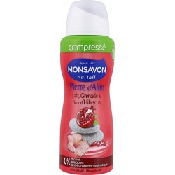 Monsavon au Lait Compressé Pierre d’Alun Lait, Grenade & Fleur d’Hibiscus 100ml (lot de 6)