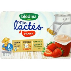 Blédina Mini Lactés Fraise (de 6 à 36 mois) par 6 pots de 55g (lot de 6 soit 36 pots)