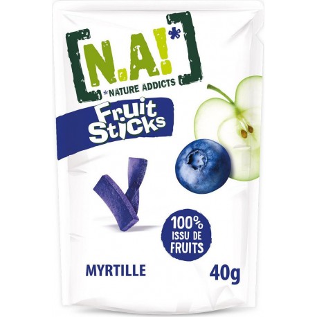 N.A! Biscuits apéritif fruit sticks myrtille 40g (lot de 20)