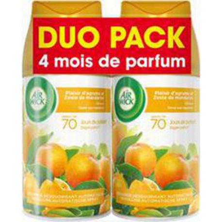 Air Wick Recharges plaisir d'agrumes et zeste de mandarine 250ml x2 - 500ml