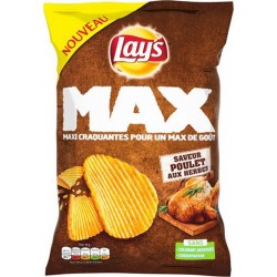 Lay's Lay’s Chips Max Maxi Craquantes pour un Max de Goût Saveur Poulet aux Herbes 120g (lot de 6)
