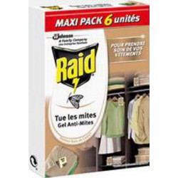 Raid Gel anti-mites senteur bois de cèdre les 6 sachets de 3g