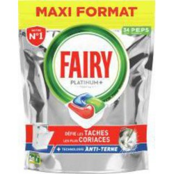 Fairy Peps platinum+ pour lave-vaisselle,capsules tout-en-1 original x34