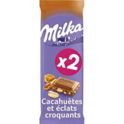 MILKA CACAH ET ECLT CROQ 2X90G