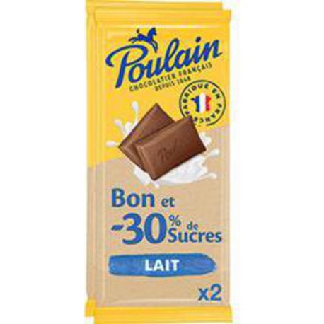 POULAIN POUL.LAIT -30%SUCRE 2X85G