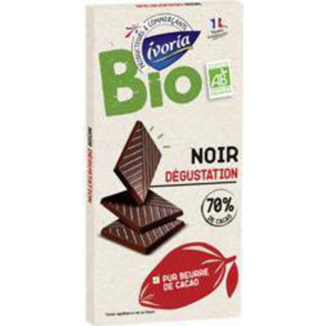 IVORIA TAB.NOIR 70% BIO 100G