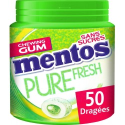 Mentos Chewing-gum Pure Fresh citrus au thé vert s/sucres 100g (lot de 6)