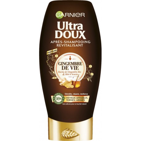 Garnier Après shampoing ultra doux revitalisant gingembre et miel Bio