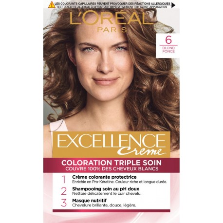 L Oreal Paris Excellence Creme Coloration permanente 6 blond foncé L'OREAL PARIS EXCELLENCE CREME