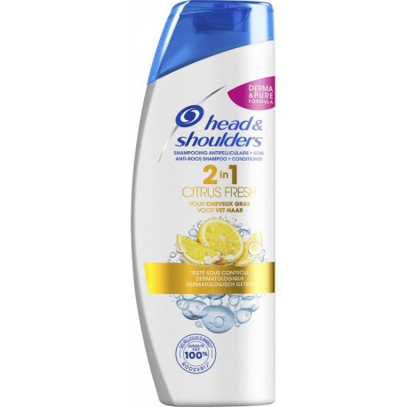 Head Shoulders Shampoing citron frais cheveux gras 2en1 HEAD & SHOULDERS