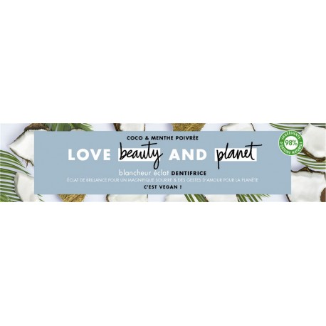 Love Beauty And Planet Dentifrice Blancheur éclat Coco & Menthe poivrée