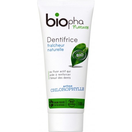 Biopha Nature Dentifrice fraîcheur naturelle chlorophylle Bio