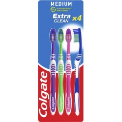 Colgate Brosses à dents Extra Clean médium x4 paquet 4