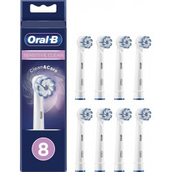 Oral B Brosse à dents Lot de 8 brossettes Sensitive Clean - Blanc