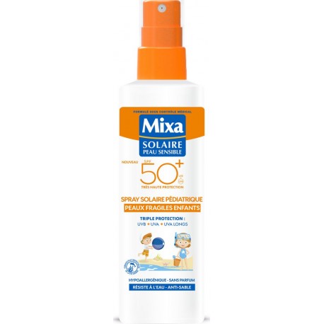 MIXA Spray solaire SPF50+ peau fragile enfant