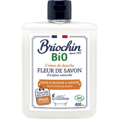 Briochin Savon liquide pour douche fleur d'oranger et menthe Bio flacon 400ml